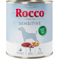 Rocco Økonomipakke Sensitive 24 x 400 / 800 g Ny oppskrift - 24 x 800 g: And med nudler