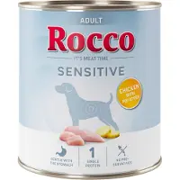 Rocco Økonomipakke Sensitive 24 x 400 / 800 g Ny oppskrift - 24 x 800 g: Kylling med poteter