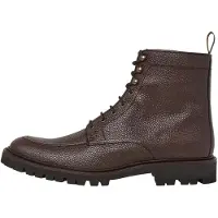 Hackett London for man. HMS200017 Brown Sloane Apron Leather Ankle Boots (41), Flat, Zip, Casual