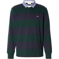 Gant for man. 2004083 Heavy Rugger striped with green chambray collar (S), Casual, Cotton, Long sleeve