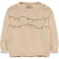 Wheat Strikkegenser Lisa Broderi Offwhite (92 / 2 år)