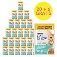 Purina Cat Chow Hairball Control with chicken and green beans in sauce - våd kattefoder - 26x85g (20 + 6 GRATIS)