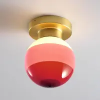 Marset LED-vegglampe Dipping Light A2, burgunderrød/messing