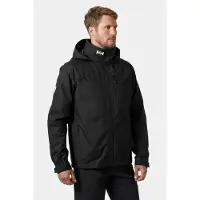 Helly Hansen for man. 34442 Sailing jacket with hood and midlayer black (XL), Casual, Polyester, Long sleeve