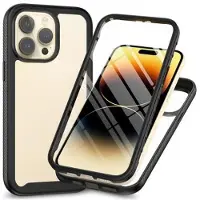 Mtp Products iPhone 15 Pro Max 360 Beskyttelse Deksel - Svart / Klar