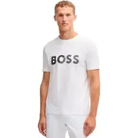 BOSS for man. 50530990 Tape Logo T-shirt white (M), Casual, Cotton, Short sleeve