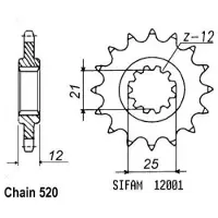 Sifam 12001cz16 Fremre Tannhjul