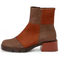 Art for woman. 1128511BK003_012 Leather Ankle Boots 1285 Warsaw brown (39), 3 to 5 cm, Zip, Casual
