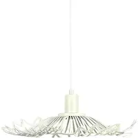 Dyberg Larsen hengelampe Flora, perlehvit, Ø 40 cm, metall