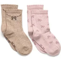 Minymo Sokker - 2-pack - Shell/Beige m. Trykk - - 35/38 - Sokker