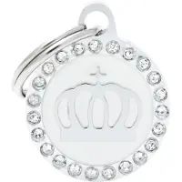 My Family Glamorøst Sirkelformet Navneskilt Med Krone