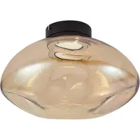 QAZQA Design taklampe svart med gult glass - Gemma