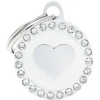 My Family Glamorøst Sirkelformet Kjæledyrmerke Med Hjerte