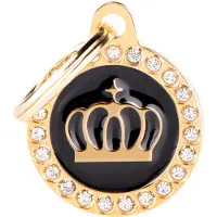 My Family Glamorøs Sirkelformet Kjæledyrbrikke Med Krone