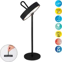 Näve Ella LED-bordlampe, magnetisk, svart