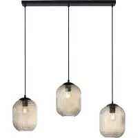 Paul Neuhaus Shitake hengelampe, ravfarget, glass, 86 cm, E27