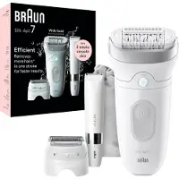 Braun Silk-épil 7 7-441 epilator, 40 pinsetter MicroGrip, hvit/sølv