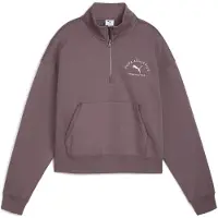 Puma Class Half-Zip Short Crew Women, Clothing, Raisin, S