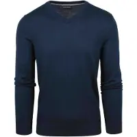 Suitable uitable Merino Gener med V-hal Marineblå Mørkeblå Blå tørrele