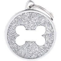 My Family Shine Bone Glitter Satin Kjæledyrmerke