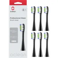 Oclean Professional Clean børstehode, 6 stk, sort