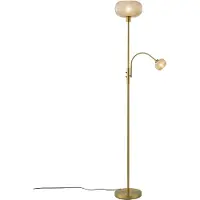 QAZQA Smart gulvlampe messing med gult glass 2 lys inkl. WiFi - Brianna