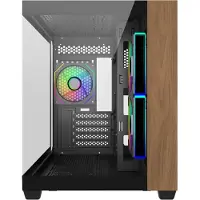 Cooler Master Elite 481 Wood - MT - micro ATX - sidepanel med vindu (herdet glass) - ingen strømforsyning (ATX) - svart - USB/lyd