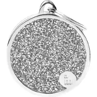 My Family Shine Large Circle Glitter Kjæledyrmerke
