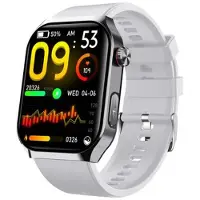 Mtp Products F700 Vanntett smartklokke med SOS, EKG, søvn- og fitnessmonitor - silikonrem - grå