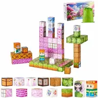 Vevor Magnetiske Klosser, 100 Delers Prinsesseslottsett, Magnetiske Byggekuber for Barn, STEM Montessori Sensoriske Leker til Julegave, Konstruksjonsstablingsleke for Gutter og Jenter fra 3 år