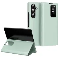 Mtp Products Samsung Galaxy Z Fold7 Smart Clear View Flip-etui med kortspor - lysegrønn