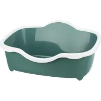 Trixie Davio cat litter tray, with rim, 56×26×39 cm, green/white