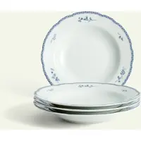 Fyrklövern Blå Herregård dyp tallerken 22 cm 4-pk