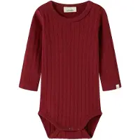 Lil´ Atelier Lil' Atelier Body I/e - Rib - NbfRita - Rød Dahlia - - 1 år (80) - Langermet Body