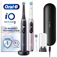 Oral-B Tannbørste iO Series 9 Duo Magnetannbørste 2 stk. Sort Onyx/Rose Quartz + ekstra hode
