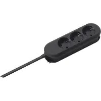 Bachmann stikkontaktlist SMART 3-veis, svart 1,5 m, uten bryter