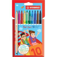 Stabilo Trio 2-I-1 - 10 stk. - Flerfarget - - OneSize - Fargesett