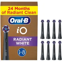 Oral-B iO Radiant White Sort, 8 stk. Ekstra tandbørstehoveder