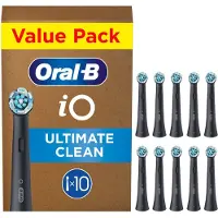Oral-B iO Series Ultimate Clean tannbørstehoder – svarte – 10-pakning