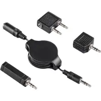 Hama Airplane - Lydkabelsett - svart - tilbaketrekkbar