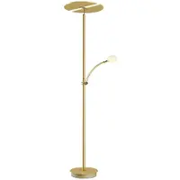 LUCANDE LED-gulvlampe Anniki, messing, justerbar, dimbar