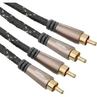 Hama 122292, 2 x RCA, Hankjønn, 2 x RCA, Hankjønn, 1,5 m, Sort