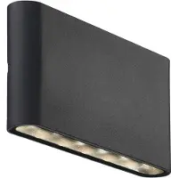 Nordlux Utendørs LED-vegglampe Kinver i flat form, svart