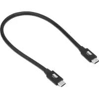 Other World Computing OWC - Thunderbolt-kabel - USB-C (hann) til USB-C (hann) - USB 3.2 Gen 2 / USB4 / Thunderbolt 3 / Thunderbolt 4 / Thunderbolt 5 - 48 V - 5 A - 30 cm - 4K-støtte, 8K-støtte, Power Delivery-støtte - sva