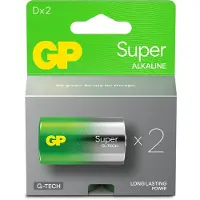 GP Super Alkaline Batteri D/LR20/13A 2-pakk