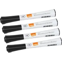 Nobo Glide Whiteboard Penna Fin Spets 4/Fp, 4 styck, Svart, Fin spets, Svart, Orange, Vit, 1 mm, Tonåringar