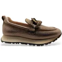 Hispanitas for woman. HI254238 Leather Moccasins Kansas Bolero taupe (37), Flat, 1 to 3 cm, None, Casual