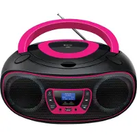 Denver TDB-212P - Pink - DAB+ Boombox with Bluetooth & CD Player - Pink