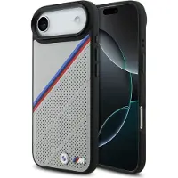 BMW M Tricolor MagSafe-etui med metallogo for iPhone 17 Air - grå