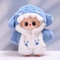 Mtp Products Hettejakke med haihette til Labubu Doll 17 cm - Blå / hvit